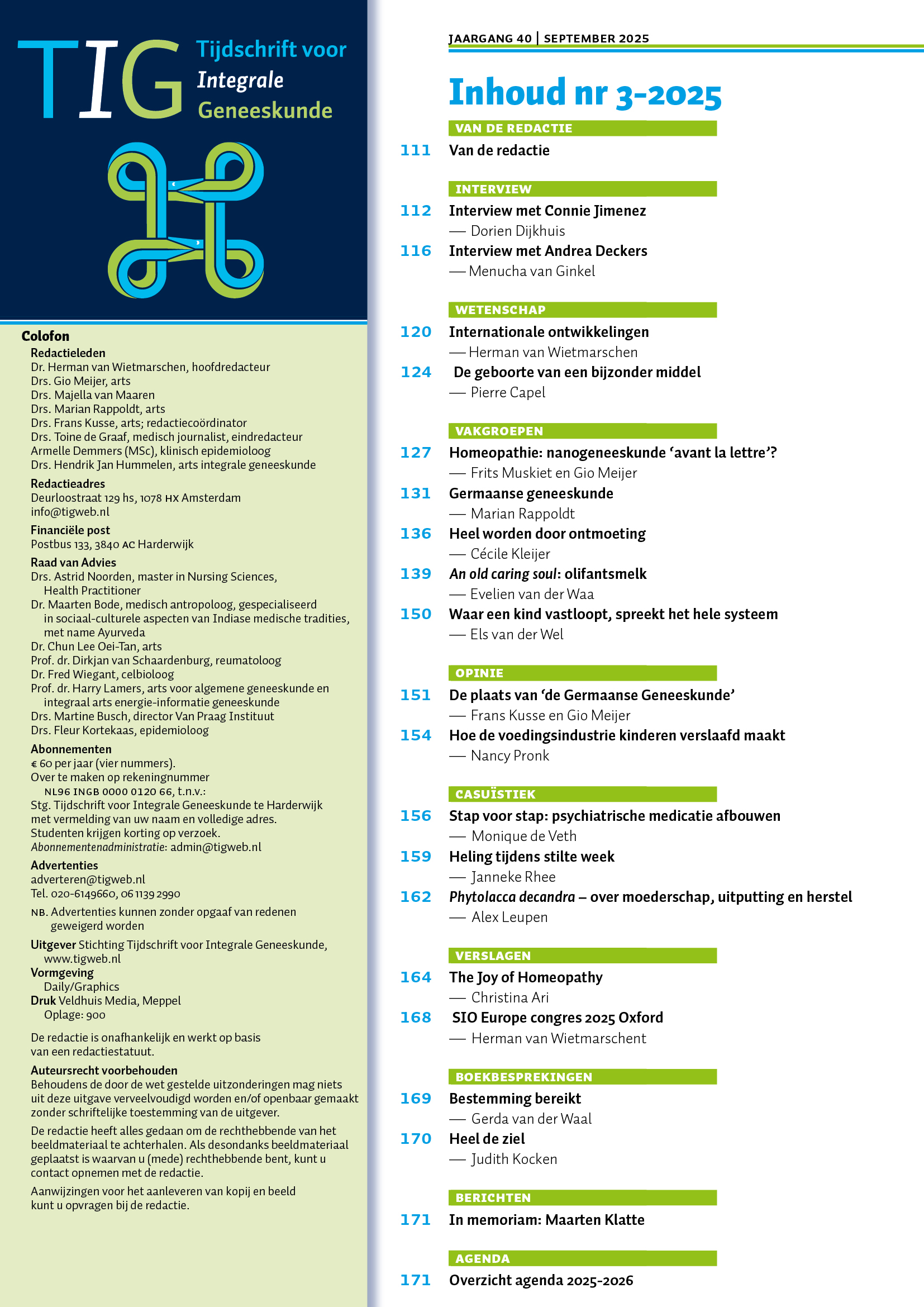 TIG 3-2025_Inhoudsopgave TIG 1-2025